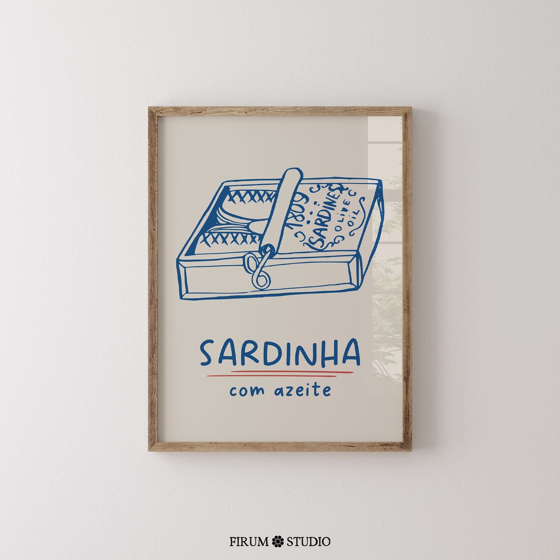 Sardinha Sardine Tin Blue Illustration Portuguese Kitchen Wall Art - Image 2