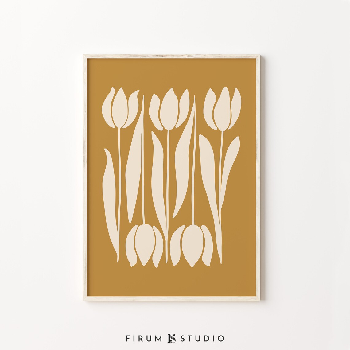 Mustard Yellow Tulips Botanical Boho Art Print - Image 2