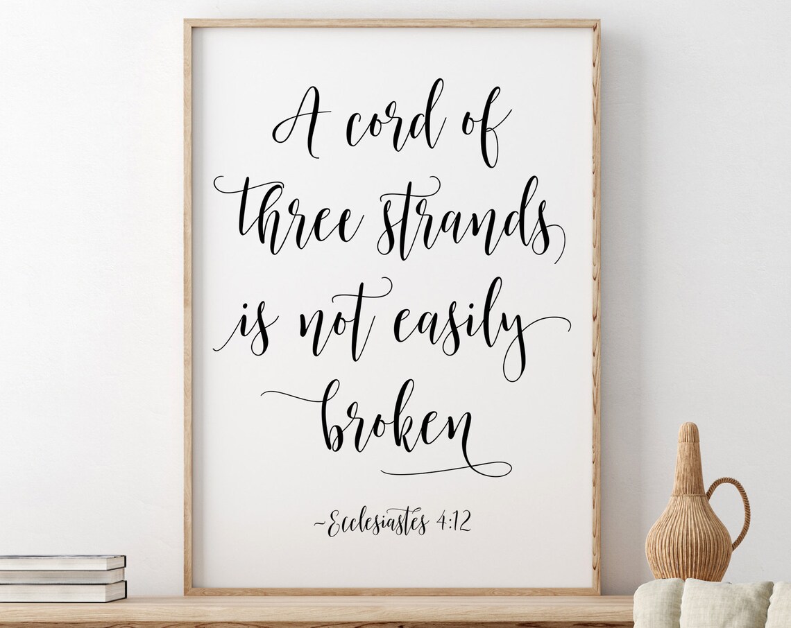A Cord Of Three Strands Ecclesiastes 4:12 Wedding Scripture Poster