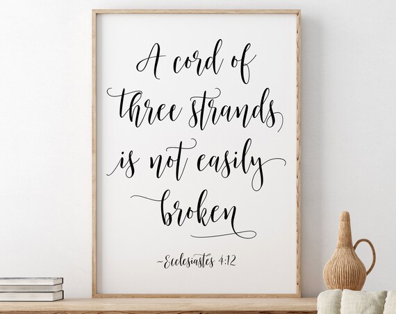 A Cord Of Three Strands Ecclesiastes 4:12 Wedding Scripture Poster