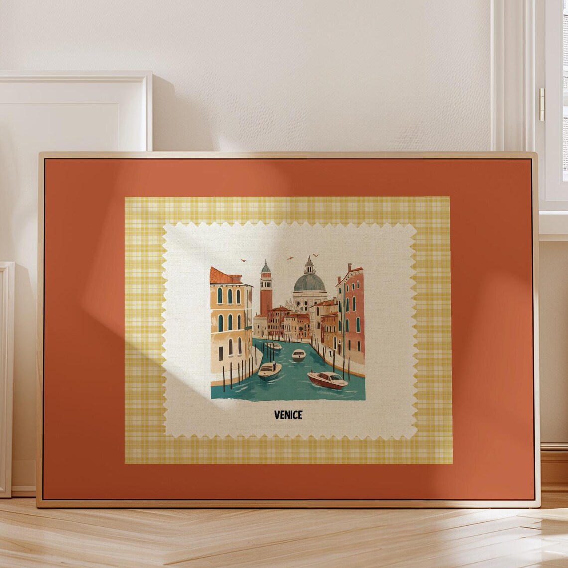 Venice Italy Canal Gondolas Watercolor Travel Illustration Poster