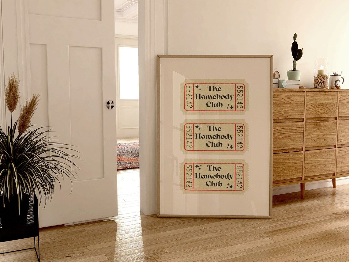 Homebody Club Ticket Retro Wall Art Print - Image 3