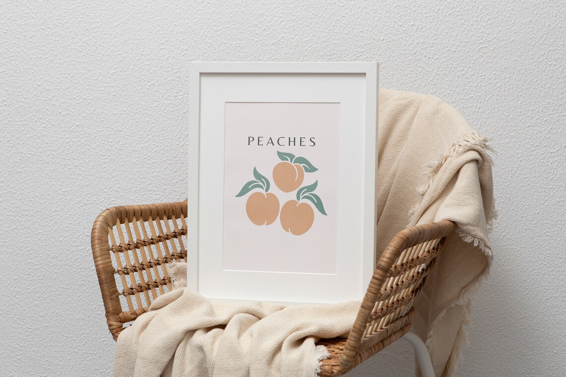 Peaches and Oranges Boho Kitchen Art Print - Image 3