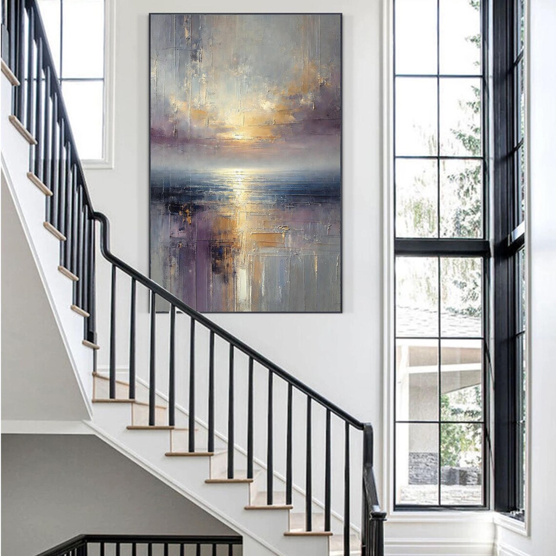 3D Textured Seascape Painting, Modern Coastal Landscape - Image 4