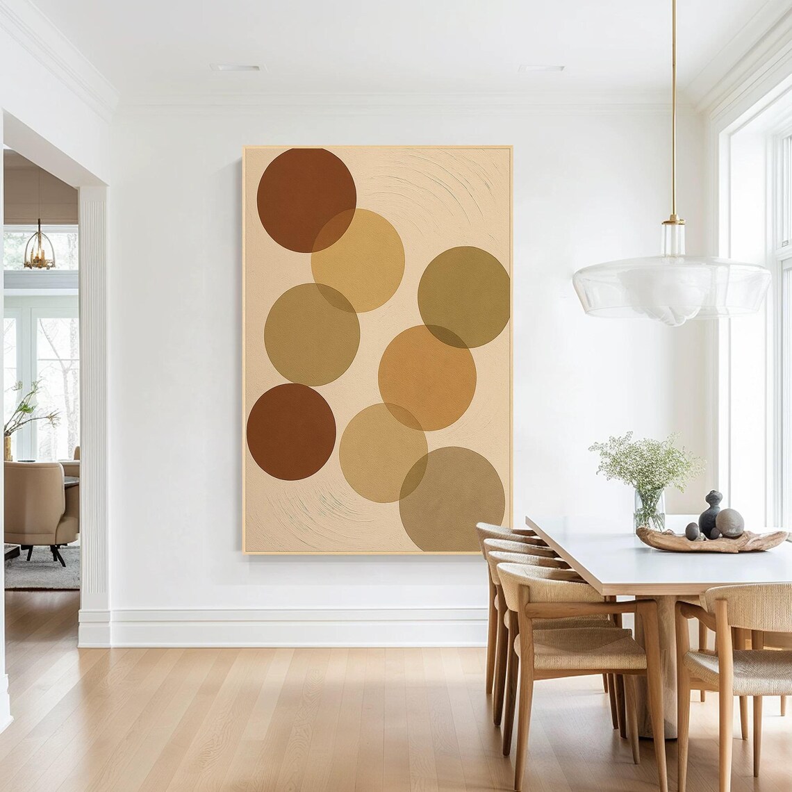 Abstract Painting, Textured Circle Geometric Modern - Image 2