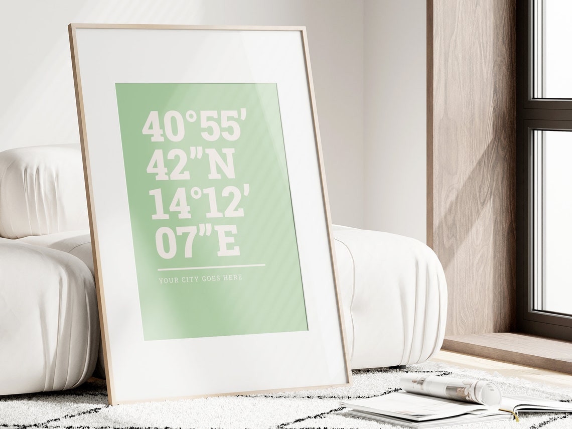 Custom Coordinates Personalized City Location Map Style Art Poster - Image 2