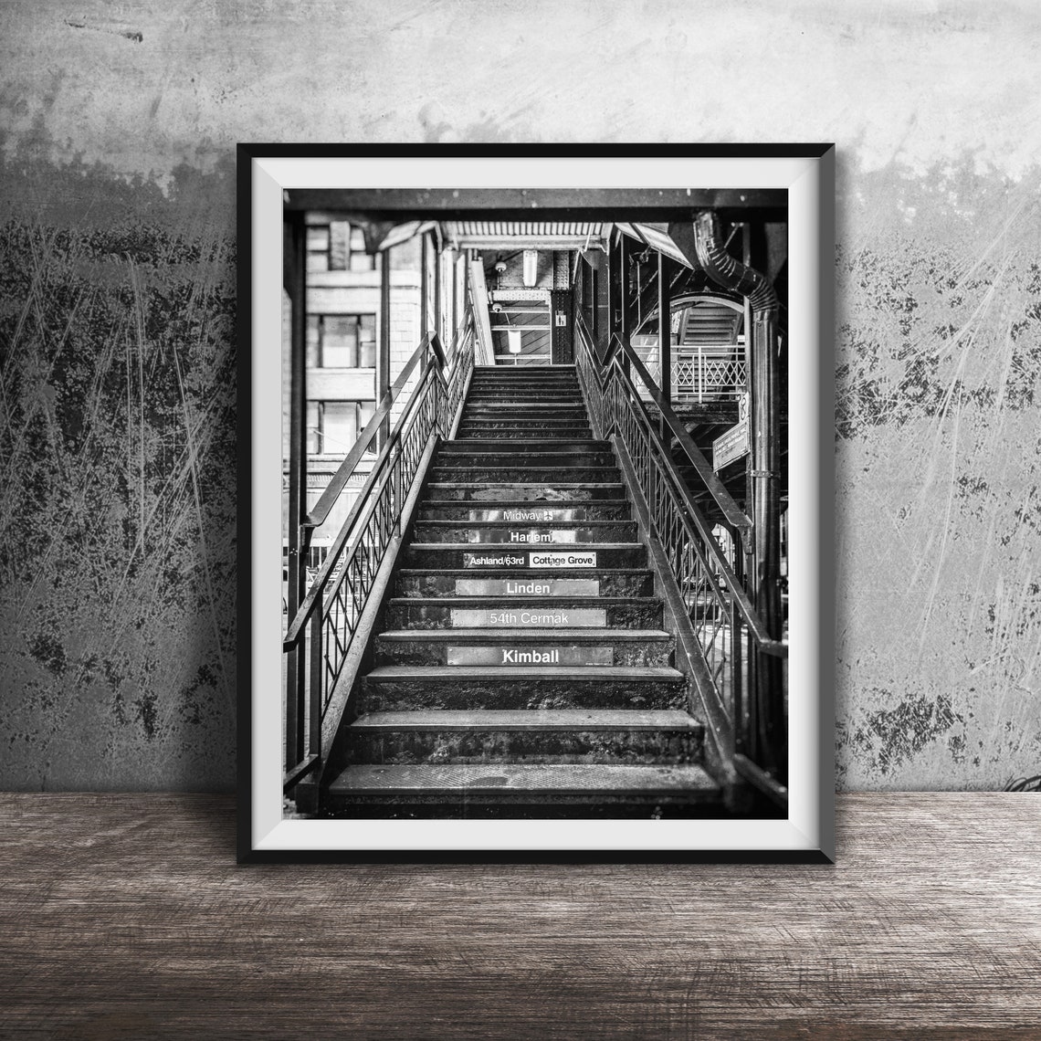 Chicago CTA El Station Stairs Line Terminal Names Transit Poster - Image 2