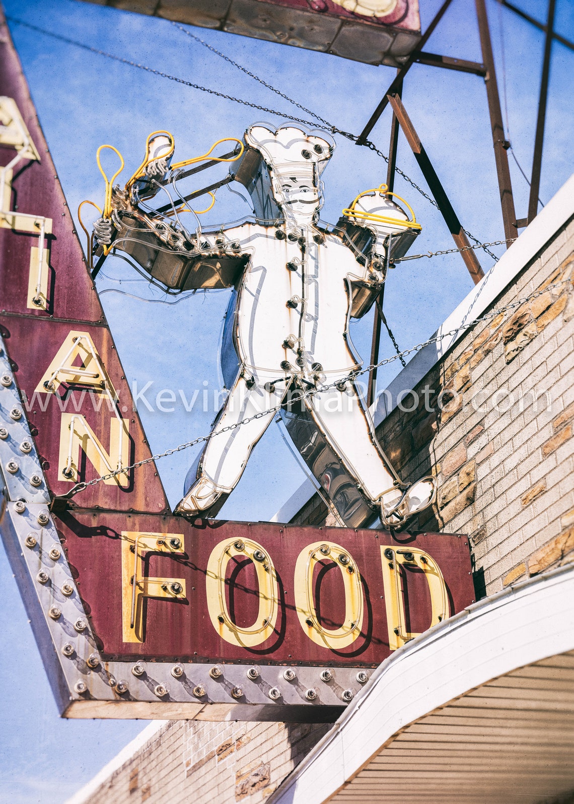 Vintage Italian Restaurant Neon Chef Sign Retro Diner Poster - Image 3