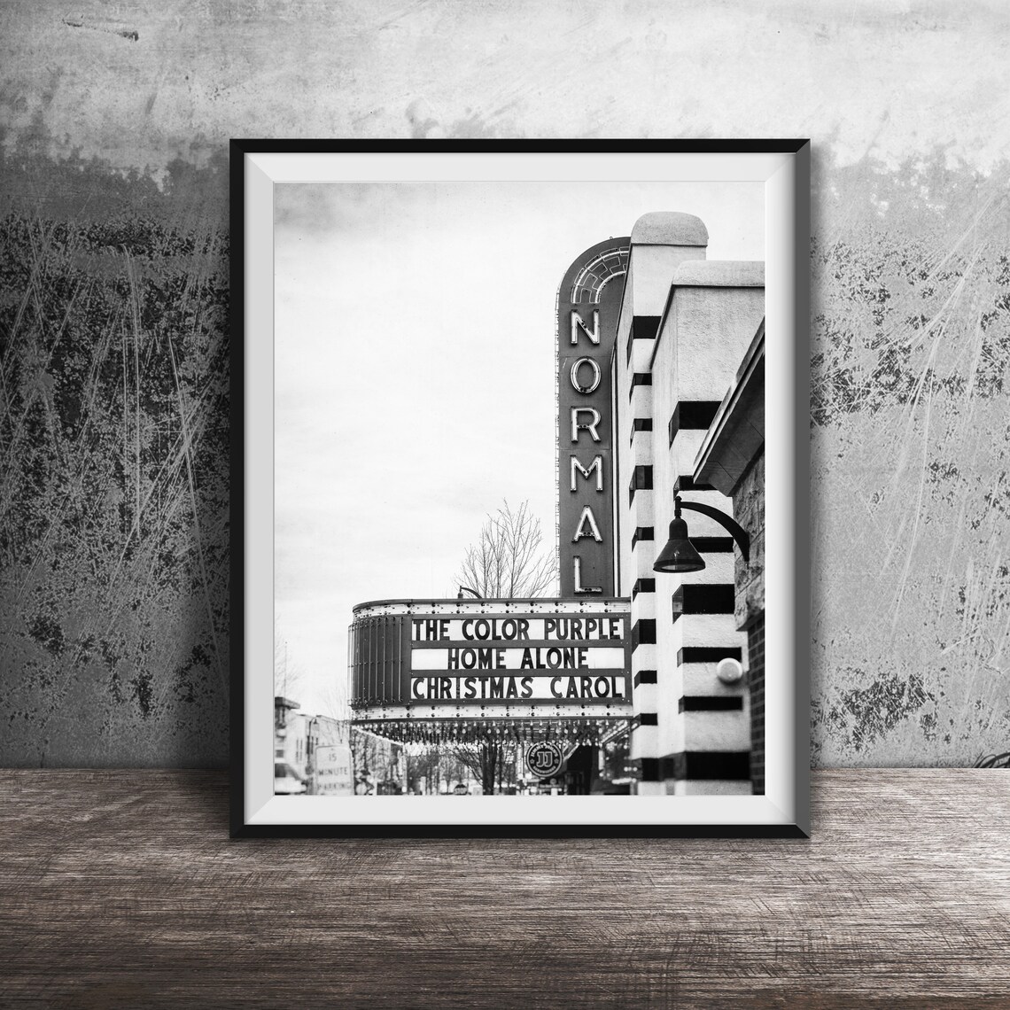Normal Theater Illinois Red Marquee Classic Films Retro Photo Poster - Image 2