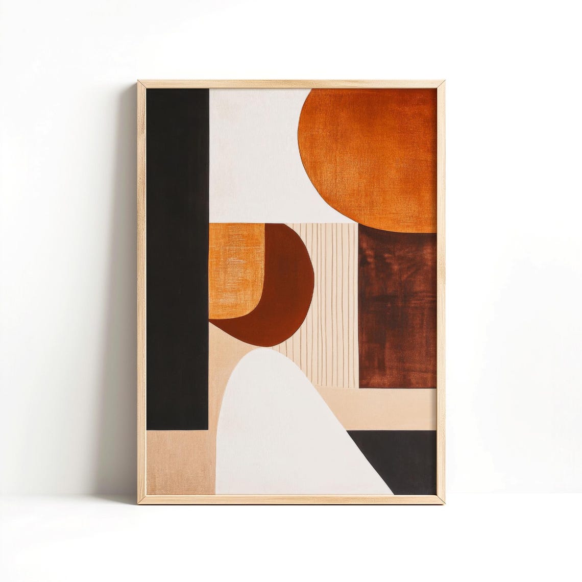 Black And Burnt Orange Geometric Abstract Modern Minimalist Poster - Image 5
