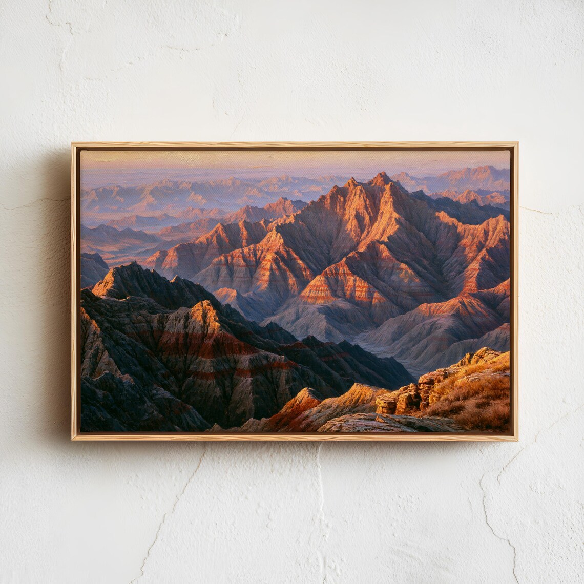 Badlands National Park Striped Peaks Sunset Landscape Art Poster