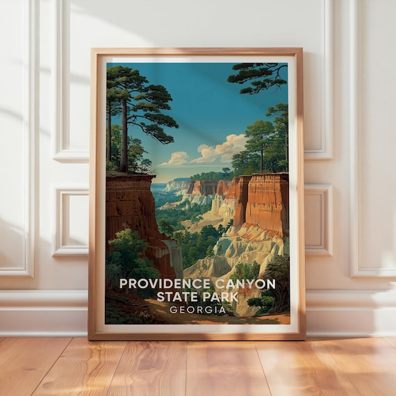 Providence Canyon State Park Georgia Retro WPA Travel Poster