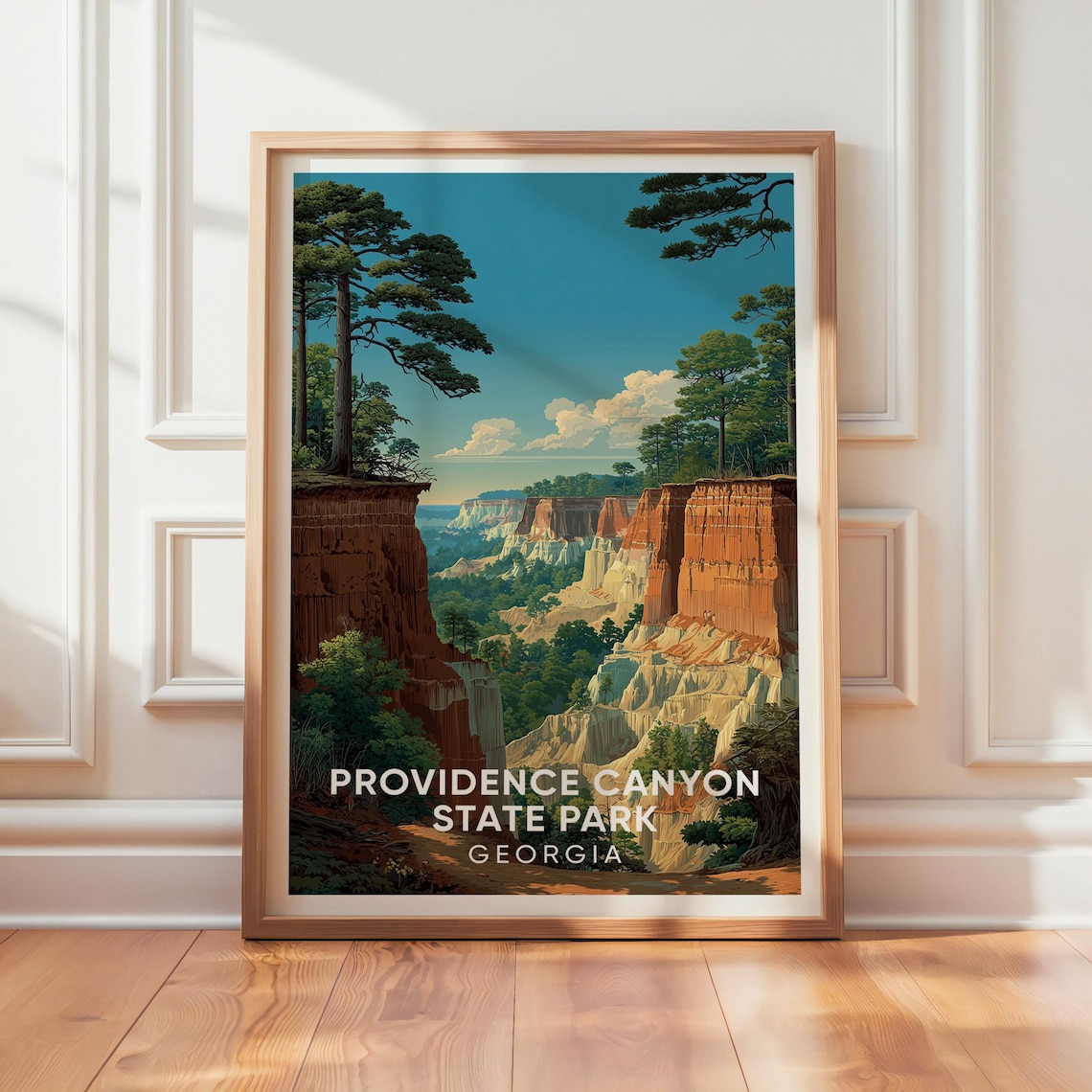 Providence Canyon State Park Georgia Retro WPA Travel Poster