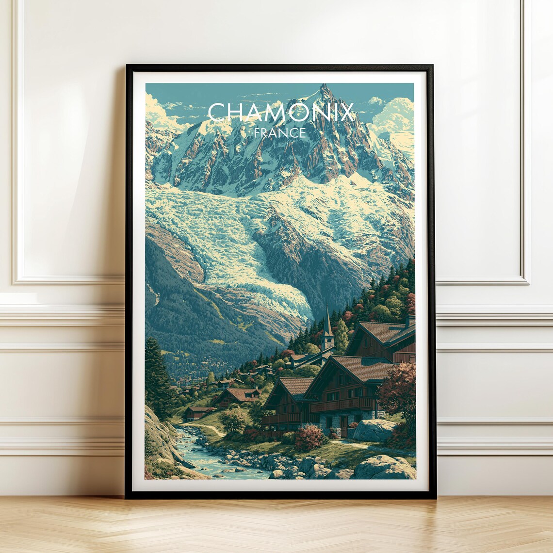 Chamonix France Vintage Europe Travel Poster