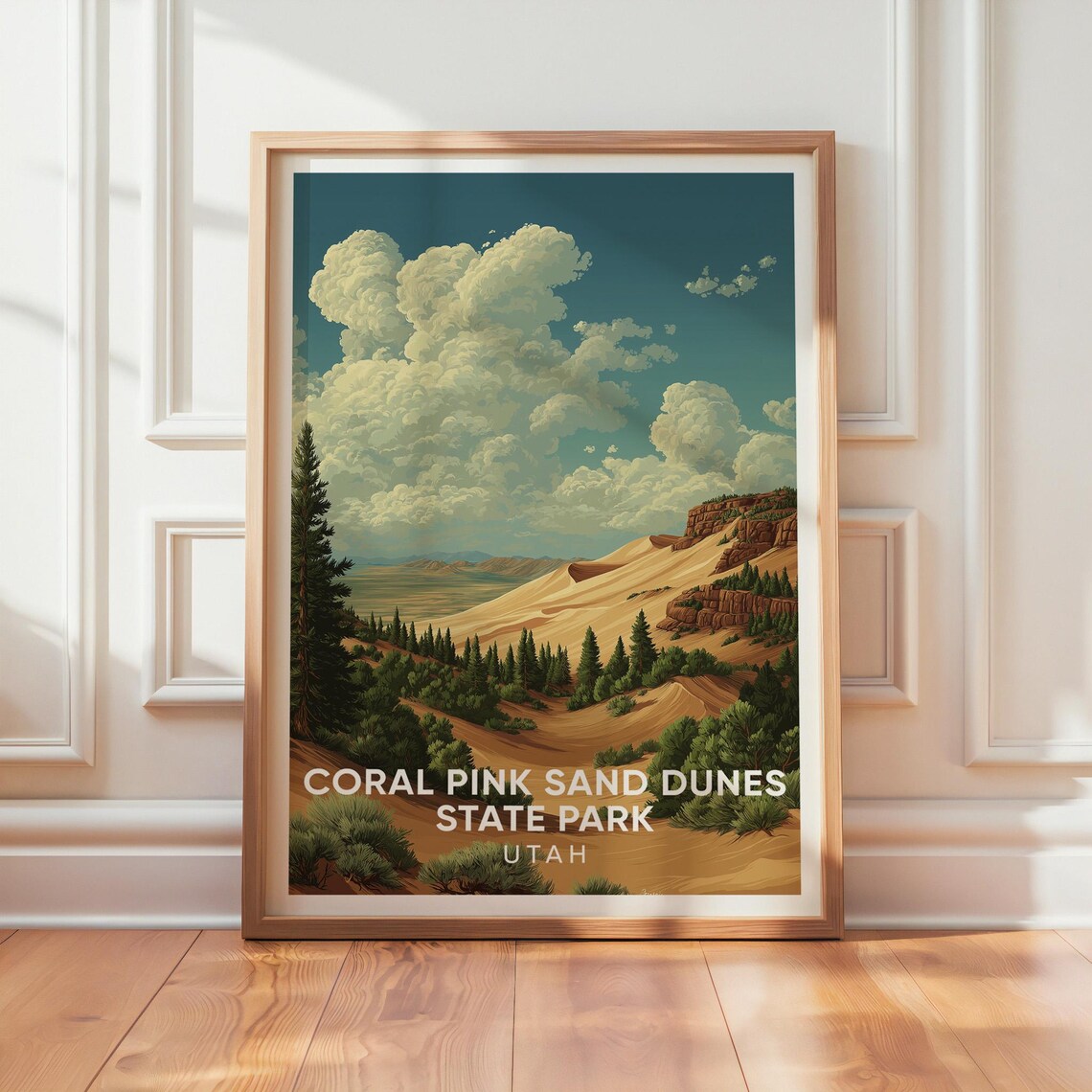 Coral Pink Sand Dunes State Park Retro Travel Poster