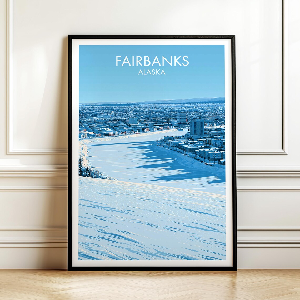 Fairbanks Alaska Vintage Travel Poster