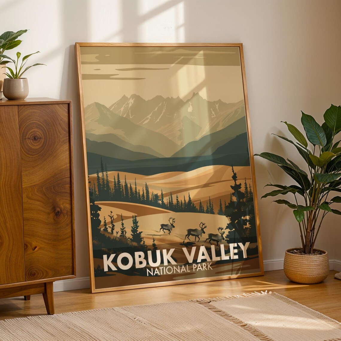 Kobuk Valley National Park Caribou Sand Dunes Wild Travel Poster