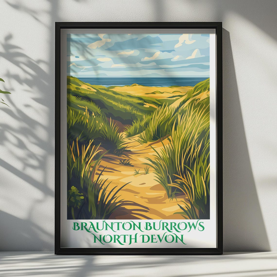 Braunton Burrows North Devon Sand Dunes Coastal Travel Poster
