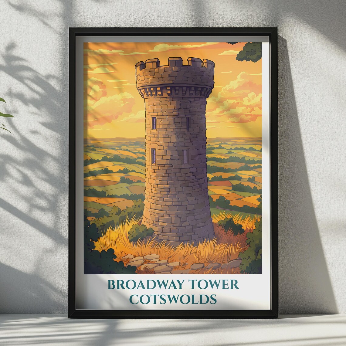Broadway Tower Cotswolds Vintage Travel Poster