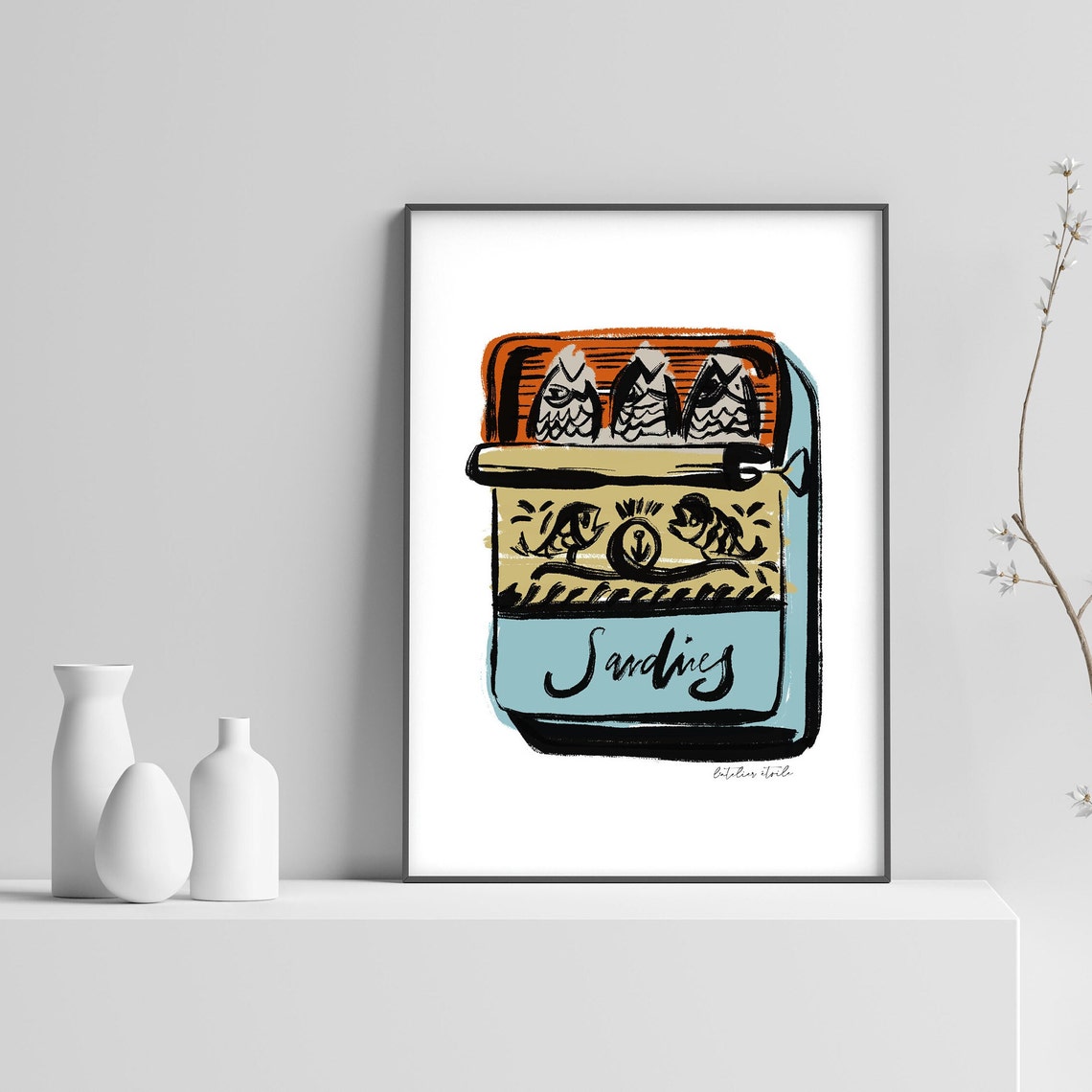 Sardines Tin Vintage Seafood Illustration Kitchen Wall Poster - Image 3