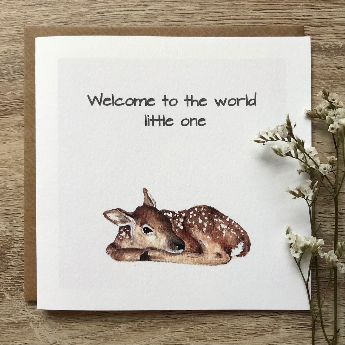 Fawn Card Art Print, Nature-Inspired Nursery Decor