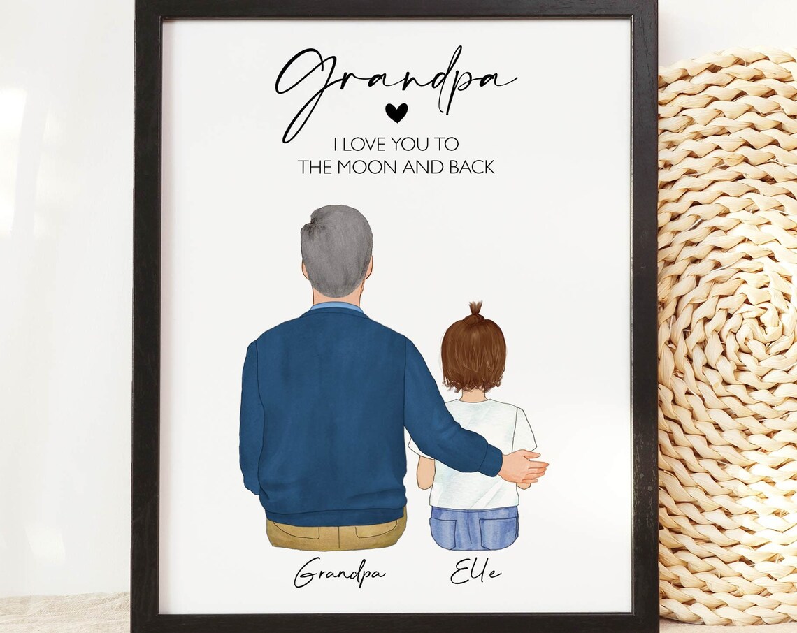 Grandpa I Love You To The Moon And Back Granddaughter Poster