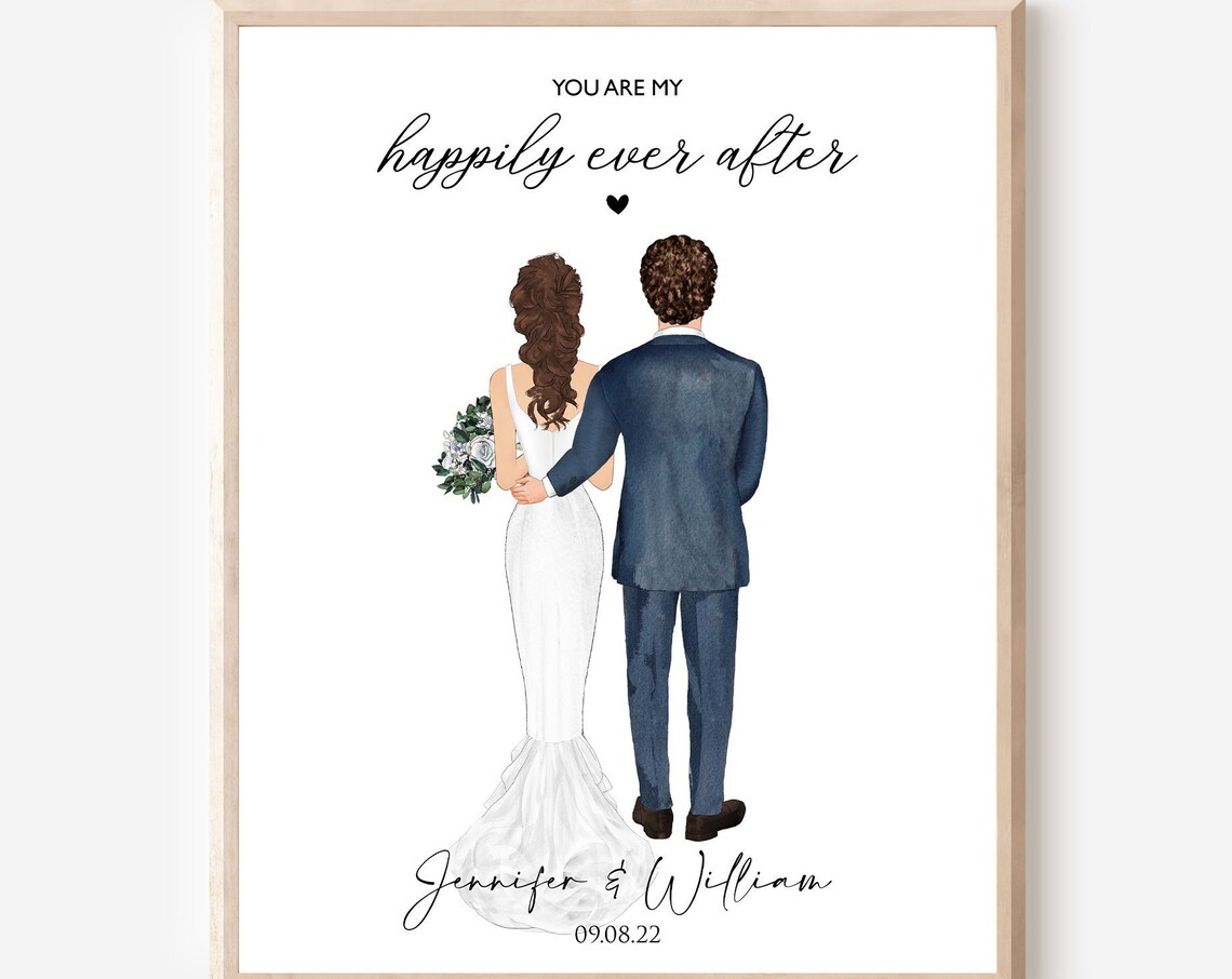 You Are My Happily Ever After Wedding Couple Portrait Poster