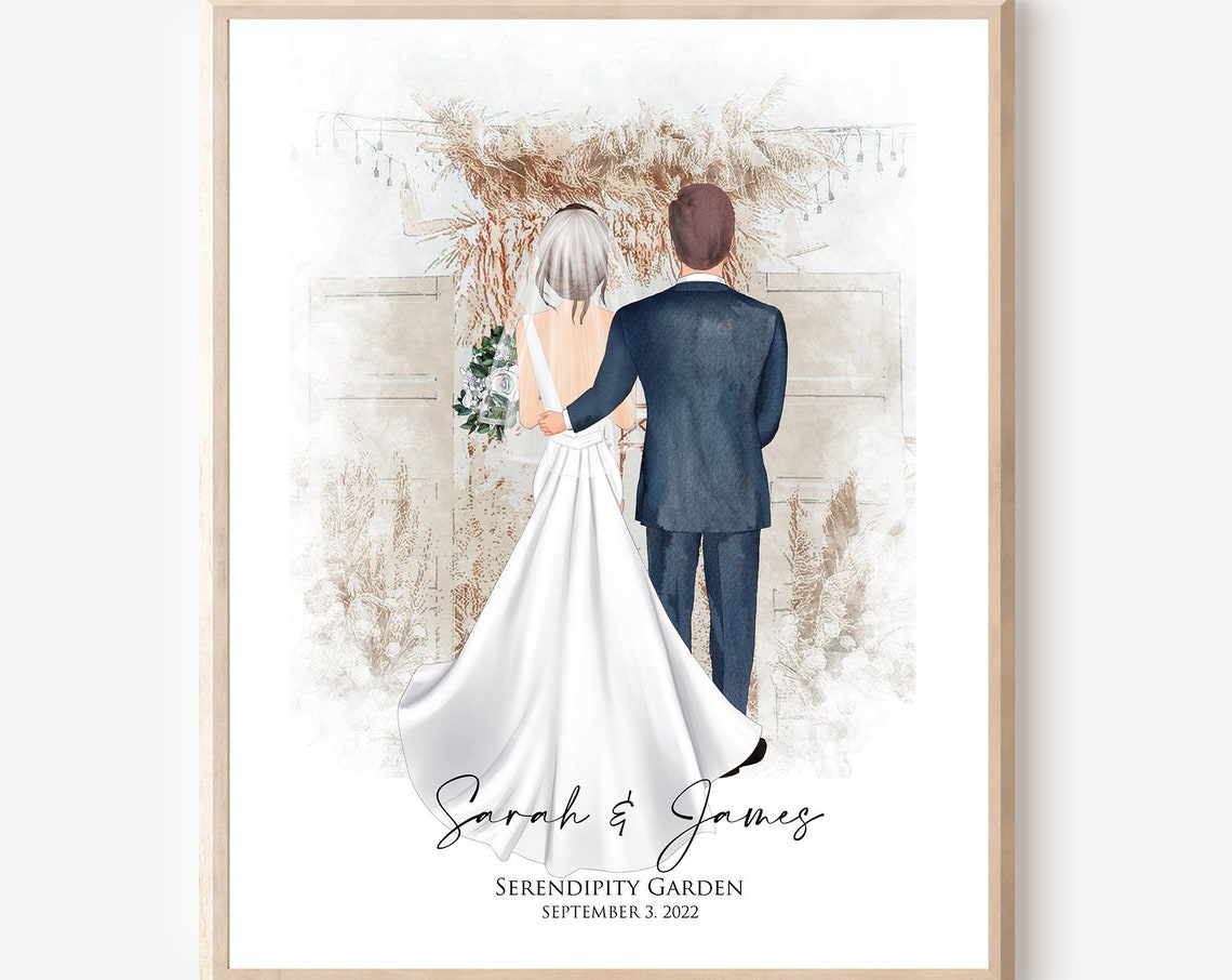 Sarah and James Serendipity Garden Wedding Altar Keepsake Poster
