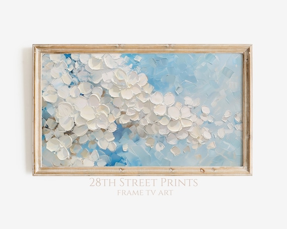 Spring Floral Art Print, White Petals Decor