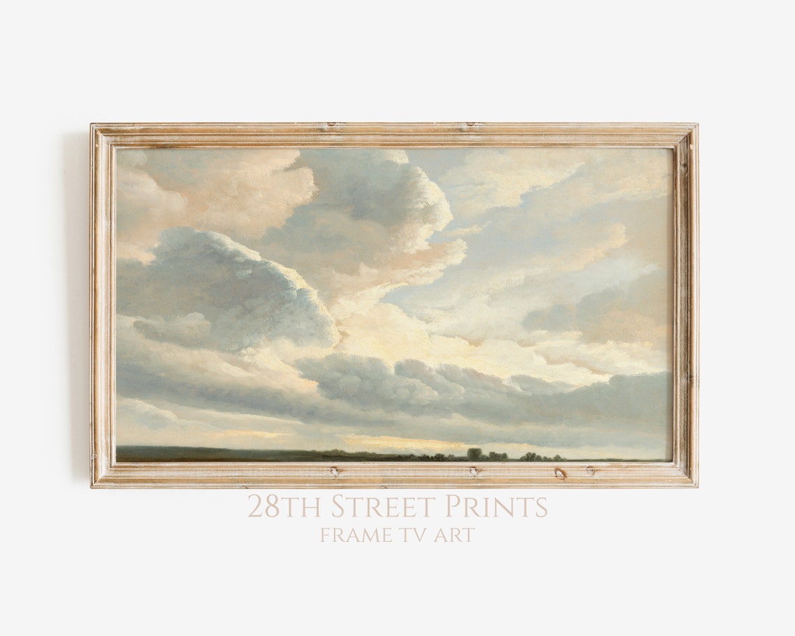 Vintage Cloud Study Dramatic Sky Over Quiet Landscape Horizon Poster