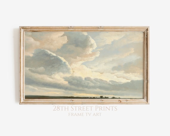 Vintage Cloud Study Dramatic Sky Over Quiet Landscape Horizon Poster