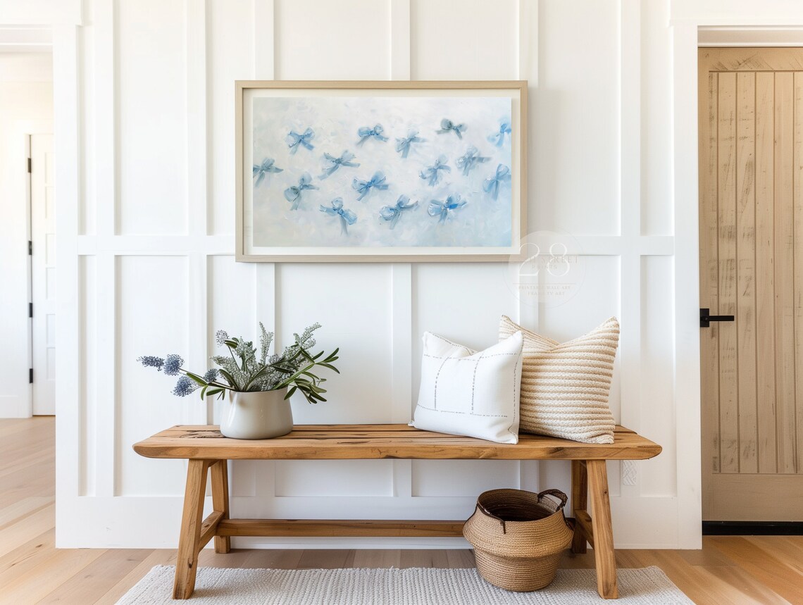 Blue Bows Coquette Nursery Decor Art Print - Image 2