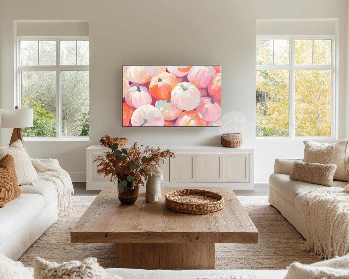 Pastel Colorful Pumpkins Frame Tv Art Pumpkins Art Fall Decor Cute Halloween Fall Frame Tv Fall Art Frame Tv Art - Image 3