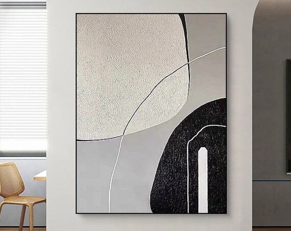 Gray White Textured Wall Art Original Abstract Painting Wabi Sabi Wall Art White Textured Painting Oil Hand Painting Home Wall Art Painting