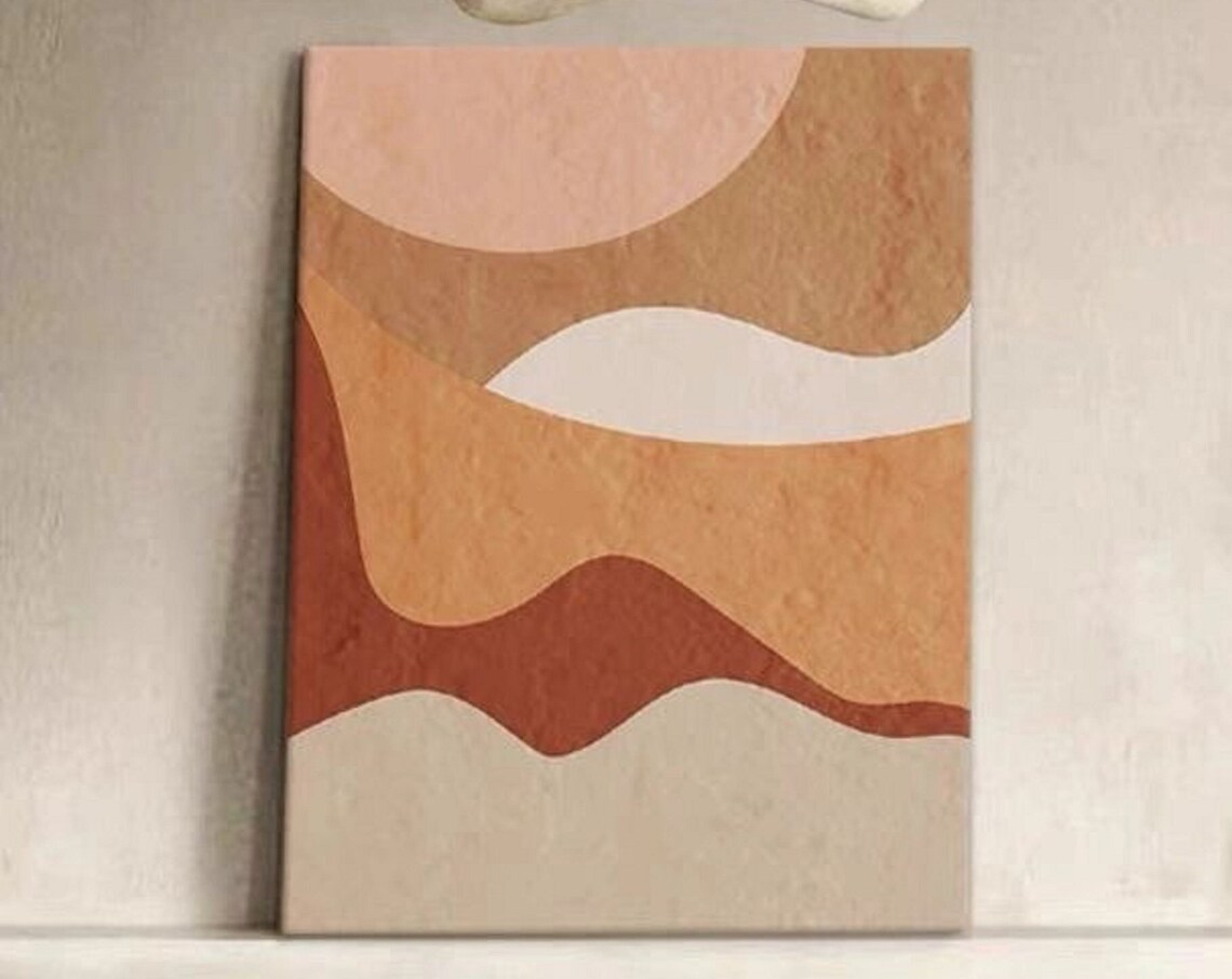 Terracotta Desert Dunes Layered Abstract Earth Tone Art Poster - Image 4