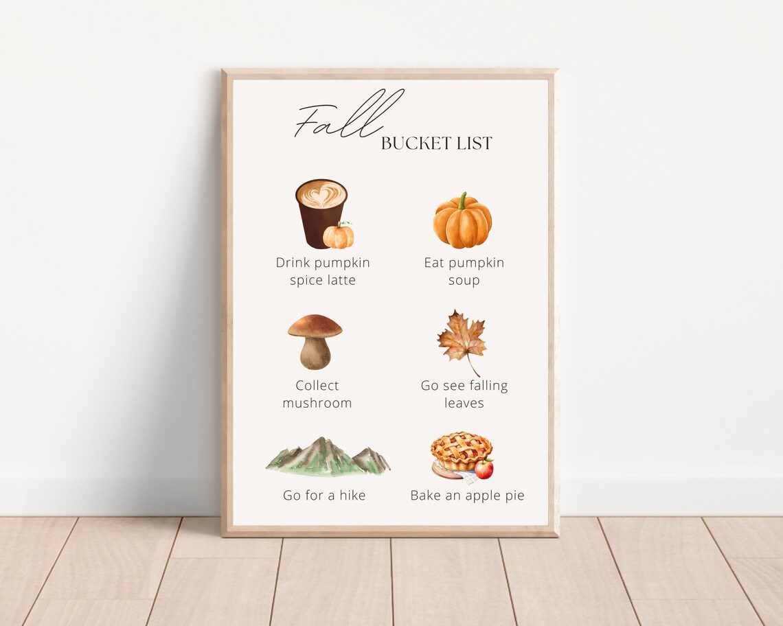 Boho Fall Pumpkin Spice Latte and Leaves Art Print