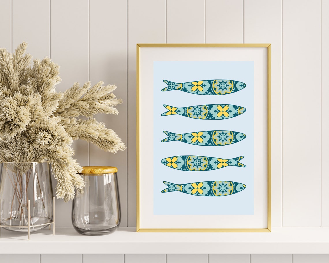 Portuguese Sardine Tile Print, Modern Kitchen Decor - Image 4