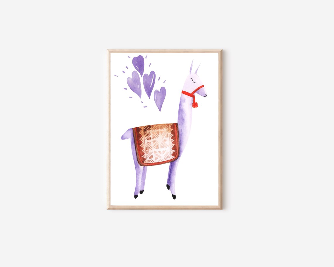 Boho Llama Nursery Art Print, Watercolor Decor - Image 4