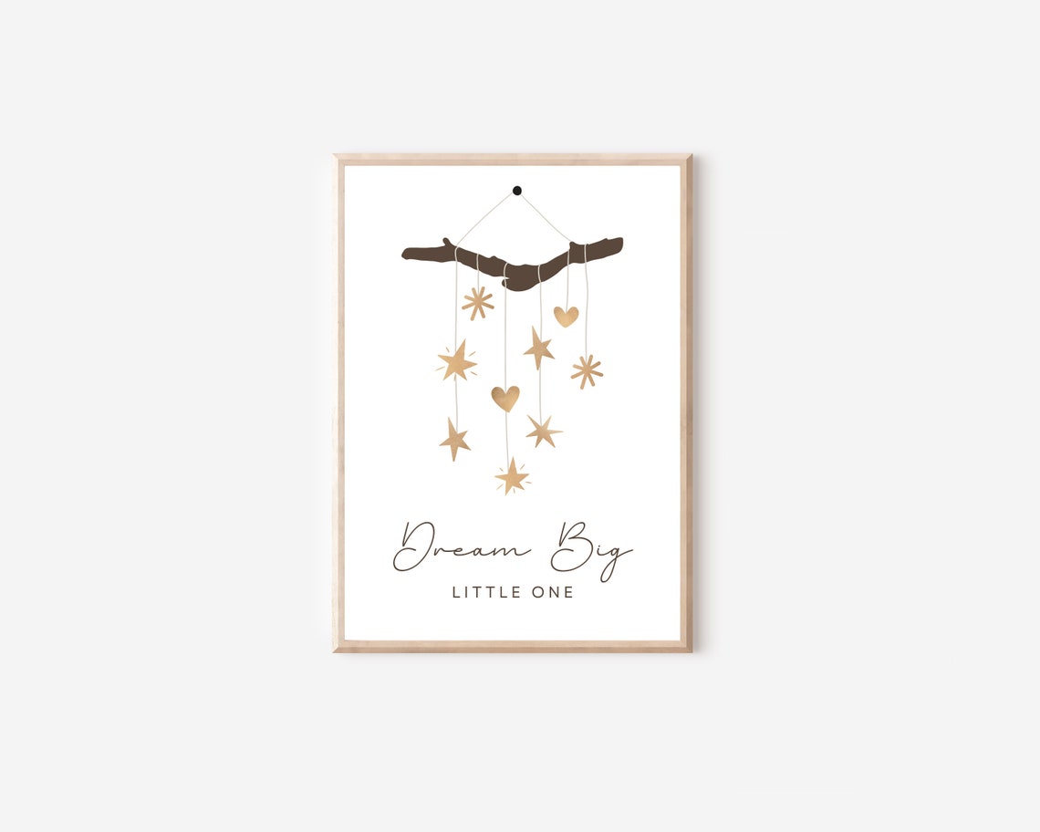 Boho Dream Big Little One, Nursery Quote Poster - Image 4