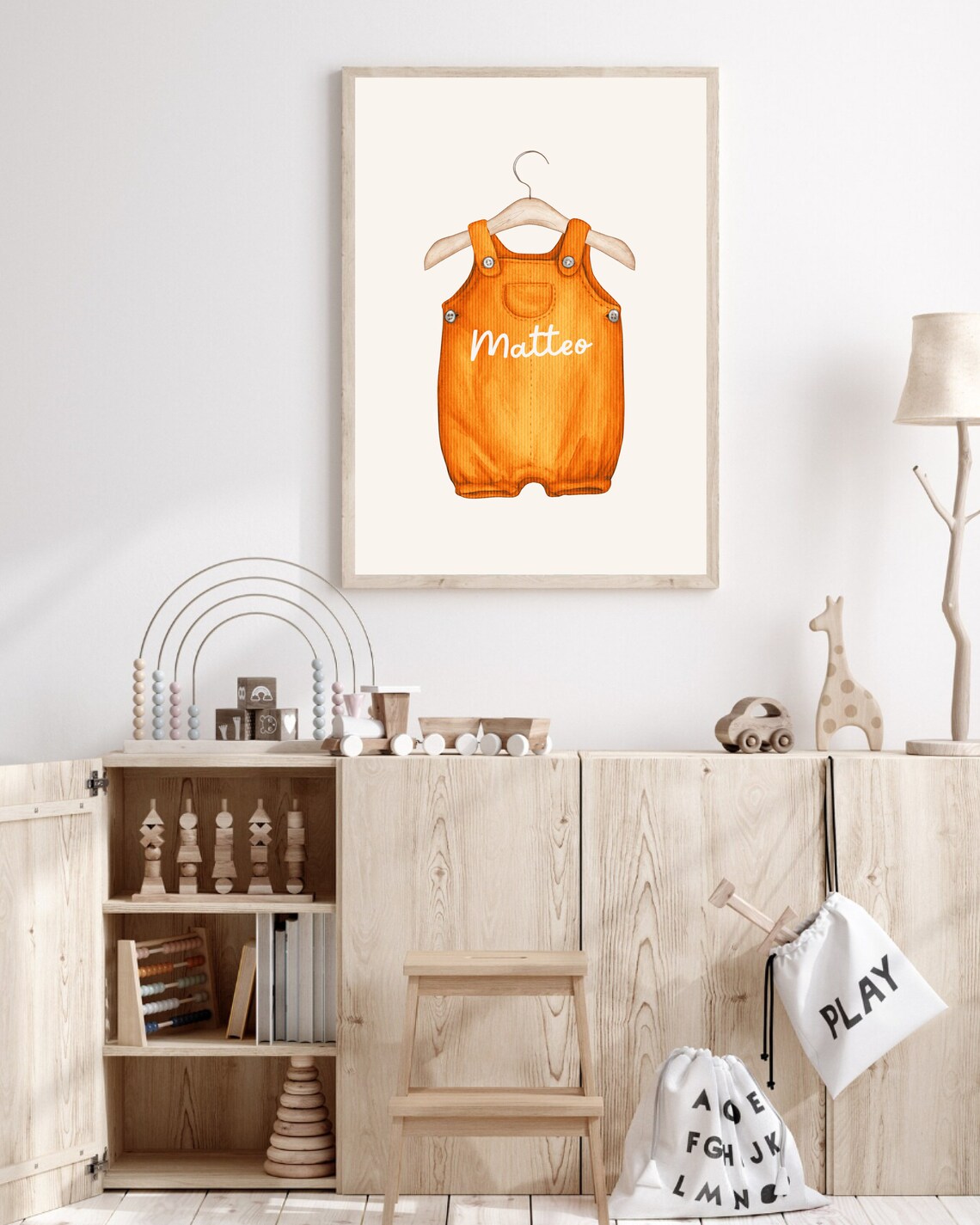 Boho Custom Baby Name Nursery Decor Art Print - Image 2
