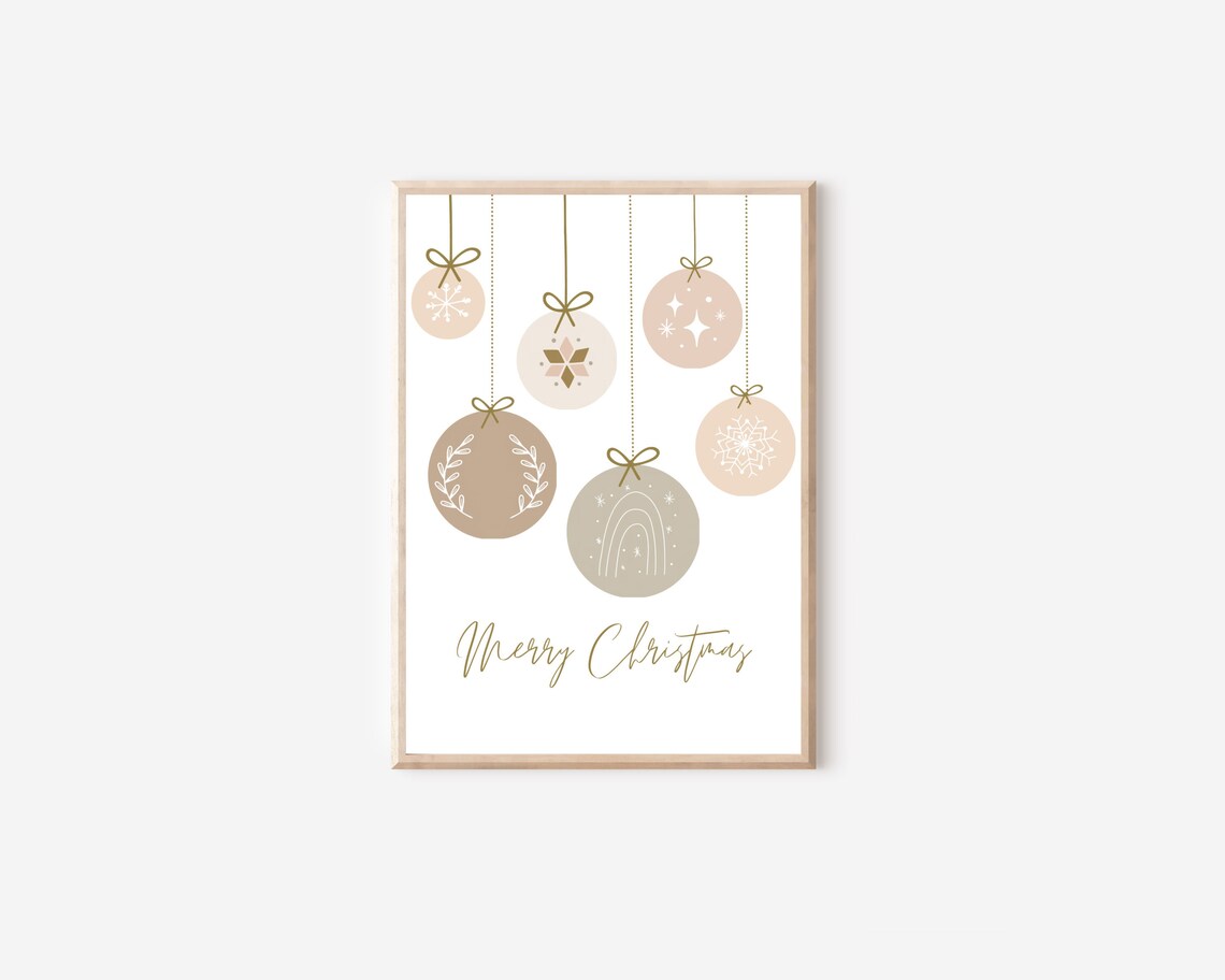 Boho Pastel Christmas Tree Ornament Art Print - Image 5