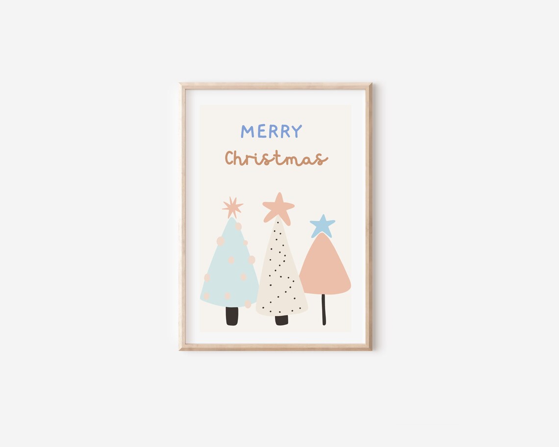 Pastel Christmas Tree Art Print, Nursery Decor - Image 5
