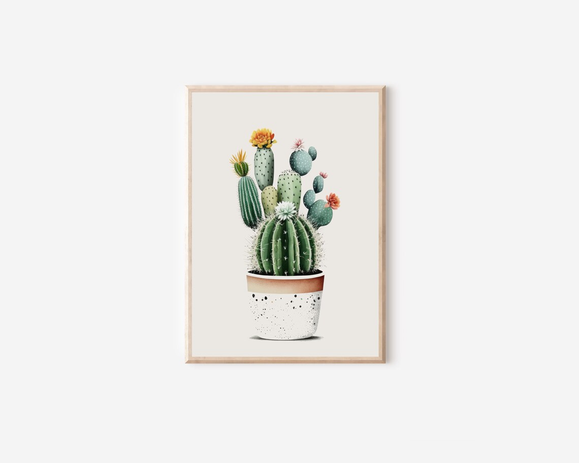 Cactus Art Print, Minimalist Plant Decor - Image 4