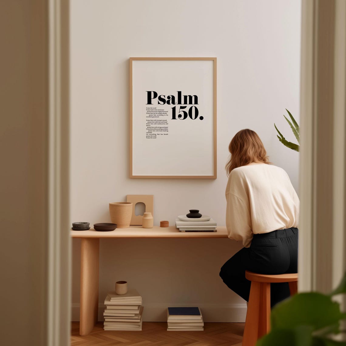 Psalm 150 Bible Verse Wall Art Minimalist Decor Christian Modern Scripture Poster Bold Typography Baptism Baby Shower Birthday Gift Idea - Image 5