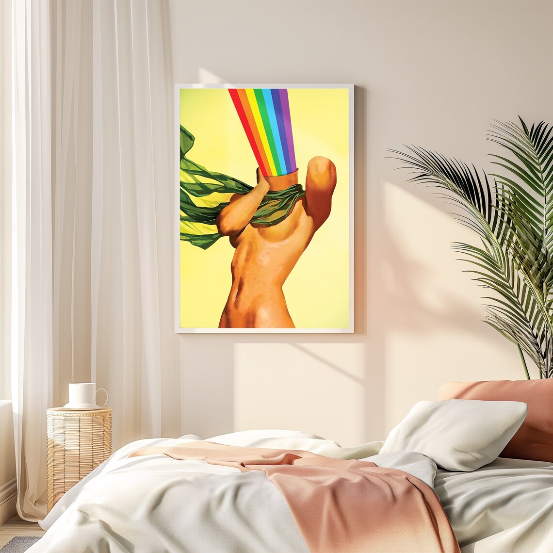 Minds Windy Rainbow Collage Art, Surreal Poster