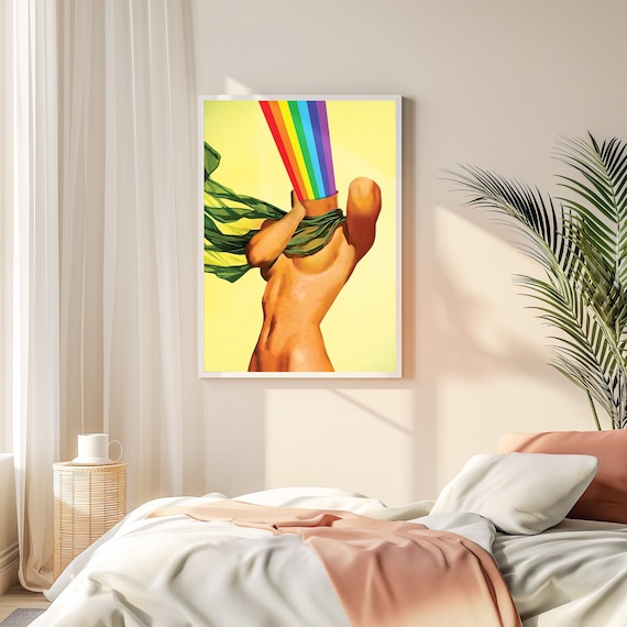 Minds Windy Rainbow Collage Art, Surreal Poster