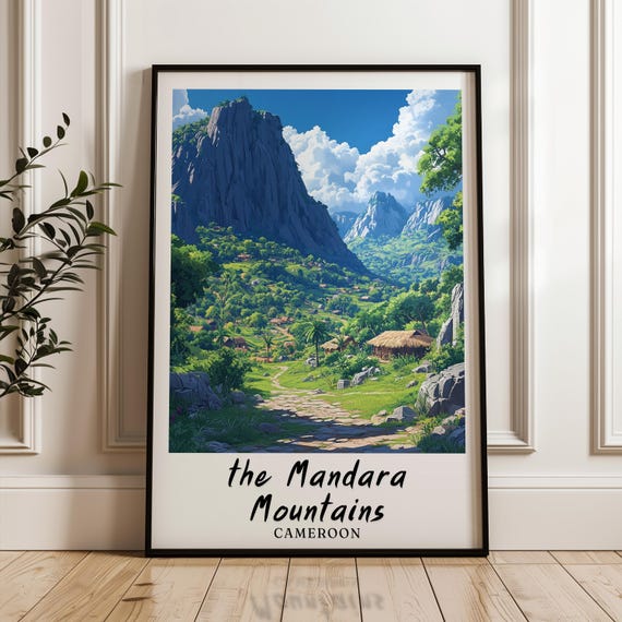 The Mandara Mountains Travel Print Cameroon Poster Cameroon The Mandara Mountains Wedding Gift Personalised Gift Cameroon Print