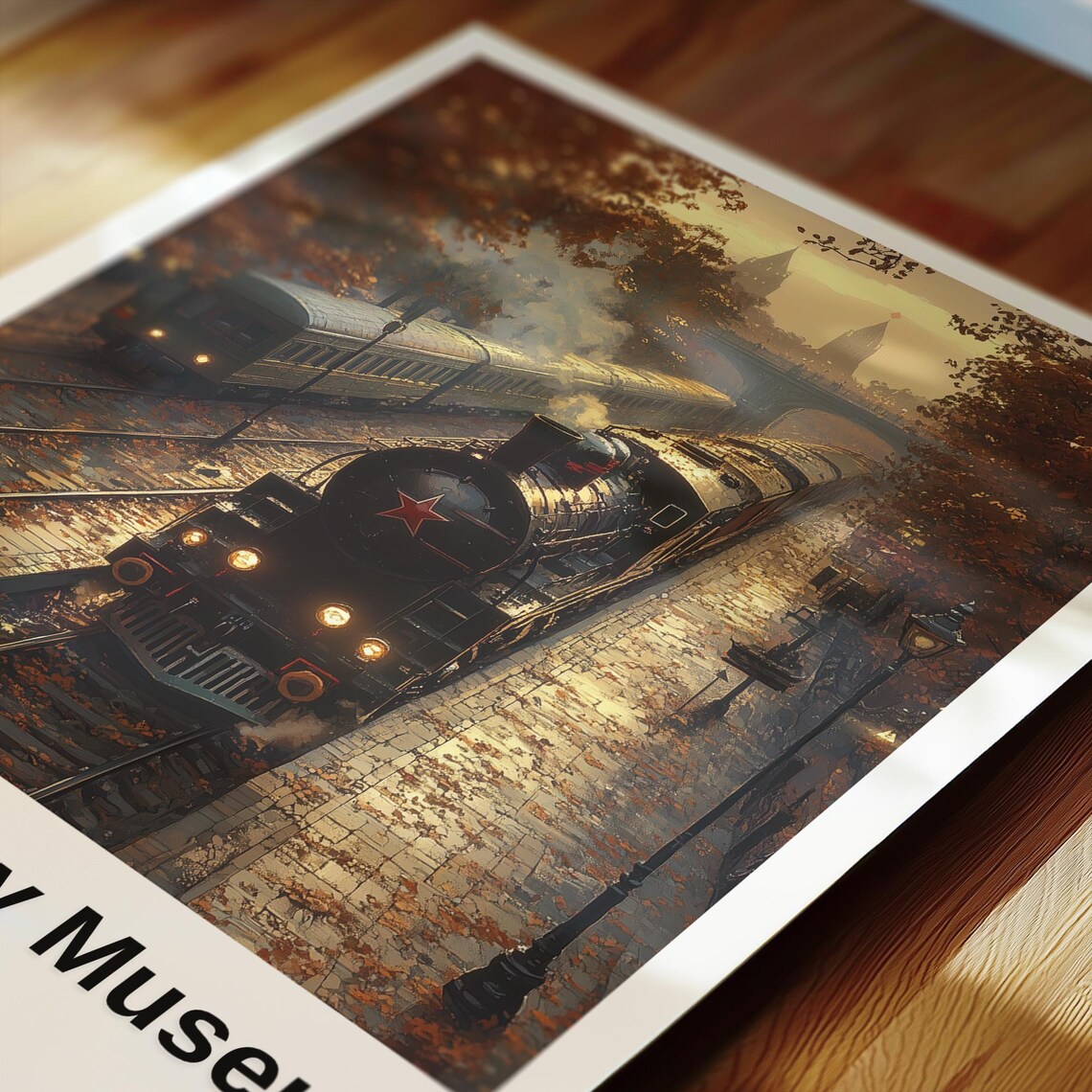 Brest Railway Museum Belarus Vintage Steam Locomotive Poster - Image 2