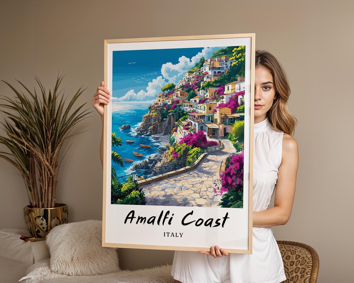 Amalfi Coast Italy Vintage Travel Poster, Bangkok - Image 2