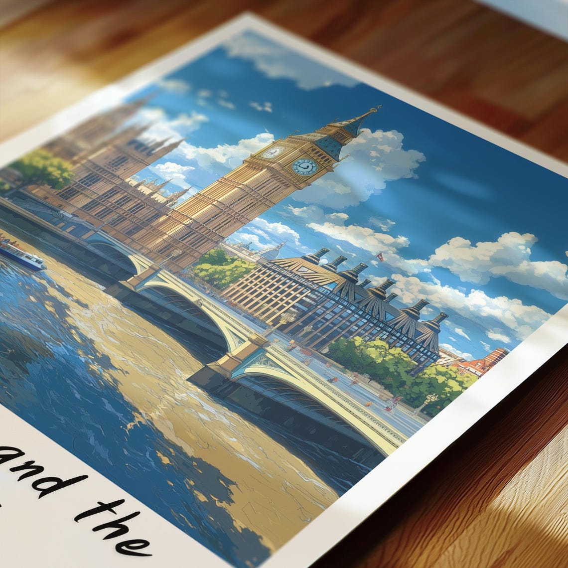 Big Ben And The Houses London Wall Art Prints Travel Poster Print Wall Art Print Gift Minimalist Europe Poster London Poster - Image 2